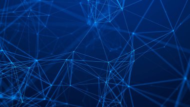 Ağ bağlantı yapısı. Soyut teknoloji arka planı. Fütüristik bir arka plan. 3d render.