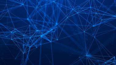 Ağ bağlantı yapısı. Soyut teknoloji arka planı. Fütüristik bir arka plan. 3d render.