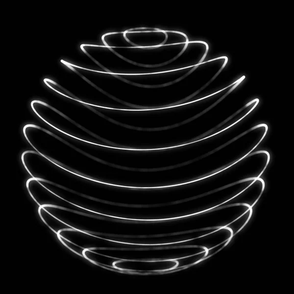 Sphère avec lignes torsadées. Contexte de l'événement d'affaires. sphère de la technologie Wireframe. Rendu 3d . — Photo