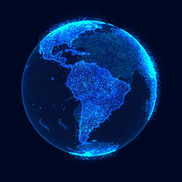 Глобальная сетевая концепция. Место на карте мира. Глобальная сетевая планета Земля. 3D рендеринг . — стоковое фото