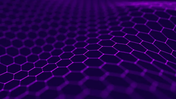 Big data visualization. Futuristic hexagon background. Big data connection background. 3D rendering. — Stock Photo, Image