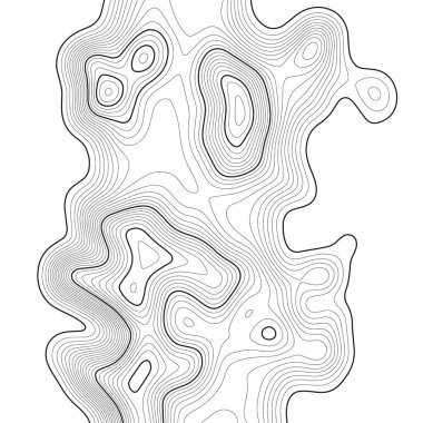 Topografik harita arka planı. Izgara haritası. Kontur. Vektör çizimi.