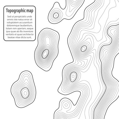 Topografik harita arka planı. Izgara haritası. Kontur. Vektör çizimi.