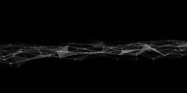 Noktaları ve çizgileri birbirine bağlayan soyut teknoloji arka planı. Ağ konsepti. Veri teknolojisi.