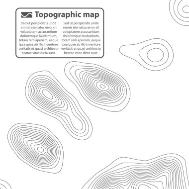Topografik harita arka planı. Izgara haritası. Kontur. Vektör çizimi.