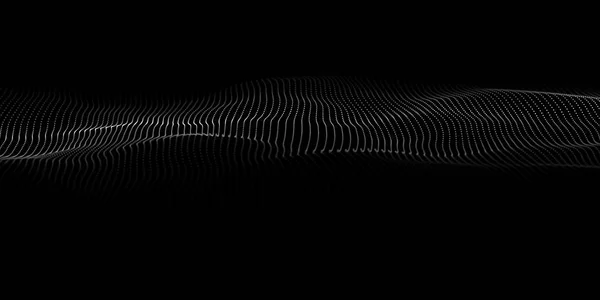 Волна частиц. Абстрактный фон с динамической волной. Большие данные. Векторная иллюстрация. — стоковый вектор