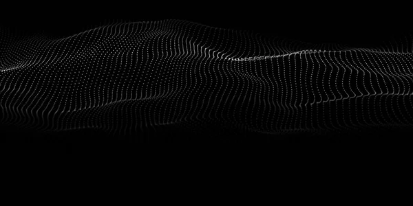 Волна частиц. Абстрактный фон с динамической волной. Большие данные. Векторная иллюстрация. — стоковый вектор