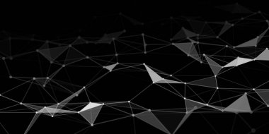 Noktaları ve çizgileri birbirine bağlayan soyut teknoloji arka planı. Ağ konsepti. Veri teknolojisi.