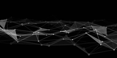 Noktaları ve çizgileri birbirine bağlayan soyut teknoloji arka planı. Ağ konsepti. Veri teknolojisi.