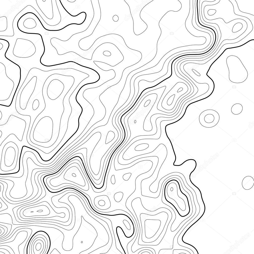 Topographic map background. Grid map. Contour. Vector illustration.