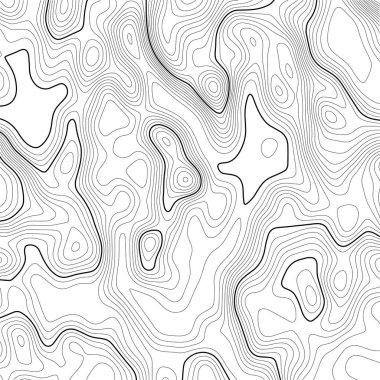 Topografik harita arka planı. Izgara haritası. Kontur. Vektör çizimi.