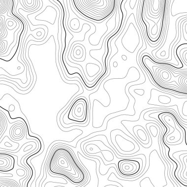 Topografik harita arka planı. Izgara haritası. Kontur. Vektör çizimi.
