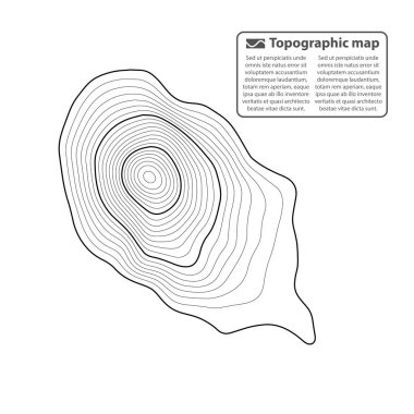 Topografik harita arka planı. Izgara haritası. Kontur. Vektör çizimi.