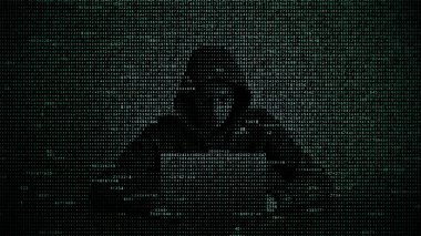 Veri güvenliği kavramında hacker. Bilgisayar bilgisayar kullanarak Hacker. İnterneti hacklemek. Siber saldırı.