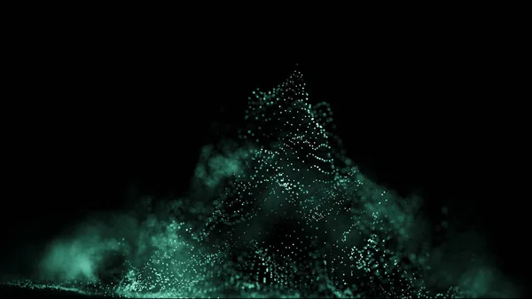 Большая визуализация данных 3D. Технологическая волна Представление аналитики. Цифровой фон Волна частиц. Большие данные . — стоковое фото