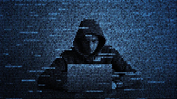 Veri güvenliği kavramında hacker. Bilgisayar bilgisayar kullanarak Hacker. İnterneti hacklemek. Siber saldırı.