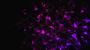 Müzik renkli soyut arka plan. Pleksus etkisi. Noktaları ve çizgileri birbirine bağlayan parçacıklar arka plan.