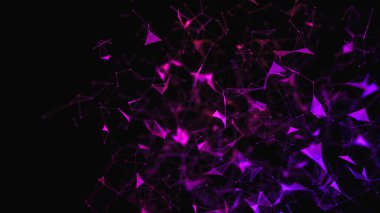 Müzik renkli soyut arka plan. Pleksus etkisi. Noktaları ve çizgileri birbirine bağlayan parçacıklar arka plan.