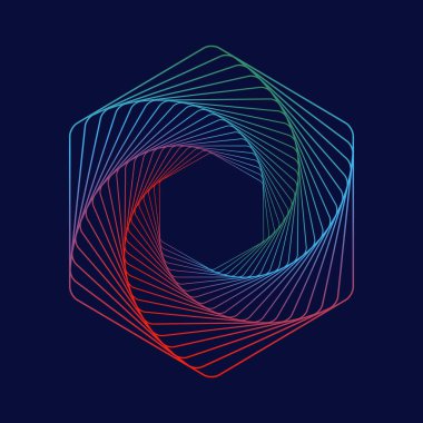 Tünel özeti. Bükülmüş renkli tünel 3d. Bükülmüş çizgiler. Logo. Tel kafes 3d yüzey tüneli.