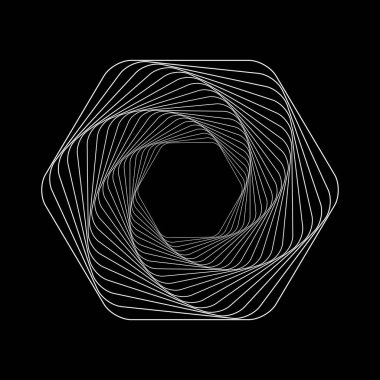 Tünel özeti. Bükülmüş çizgiler. Logo. Tel kafes 3d yüzey tüneli.