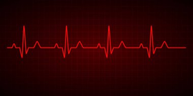 Kalp atışı çizgisi. Kardiyogram. Elektrokardiyogram. Vektör çizimi.