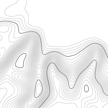 Topografik harita arka planı. Izgara haritası. Kontur. Vektör çizimi.