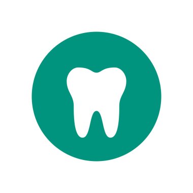 Yeşil arka plan üzerinde diş simgesi. Vektör çizimi.