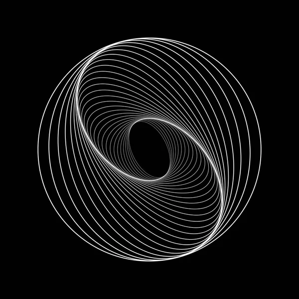 Тунельна абстракція. Скручене кольорове коло 3d. Скручені лінії. Логотип. Сфера 3d — стоковий вектор