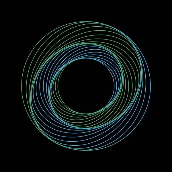 Тоннель абстрактный. Цветной круг 3d. Перекрученные линии. Зеленый логотип. Сфера 3d — стоковый вектор
