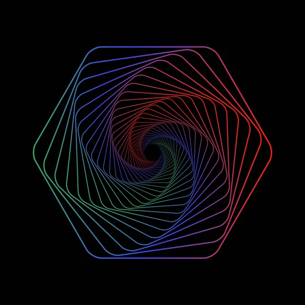 Тоннель абстрактный. Цветной тоннель 3d. Перекрученные линии. Логотип. Трехмерный наземный тоннель . — стоковый вектор