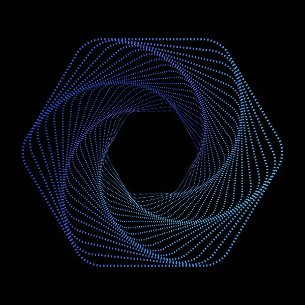 Tunnel abstract. Gedraaide gekleurde tunnel 3D. Gedraaide lijnen. Logo. Wireframe 3D-oppervlakte tunnel. — Stockvector
