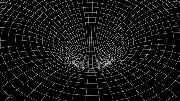 Тоннель или червоточина. Абстрактная наука червоточины. 3D туннель grid.Wireframe 3D поверхностный туннель.
