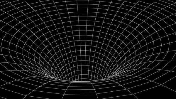 Тоннель или червоточина. Абстрактная наука червоточины. 3D туннель grid.Wireframe 3D поверхностный туннель.
