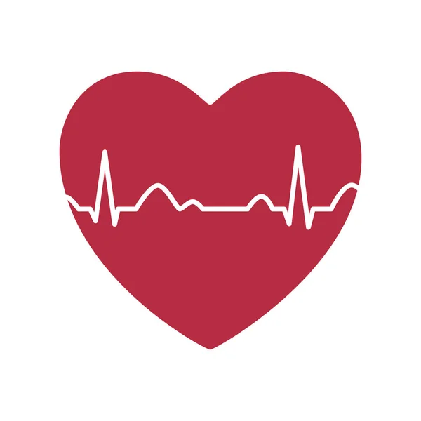 Heart pulse icon. Cardiogram. Electrocardiogram. Vector illustration. — ストックベクタ