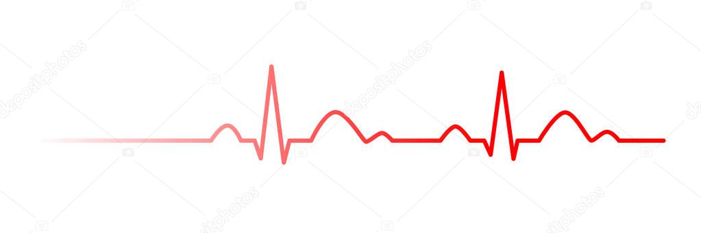 Heartbeat line. Cardiogram. Electrocardiogram. Vector illustration.