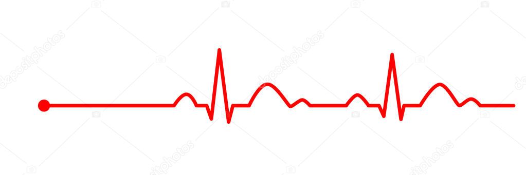 Heartbeat line. Cardiogram. Electrocardiogram. Vector illustration.