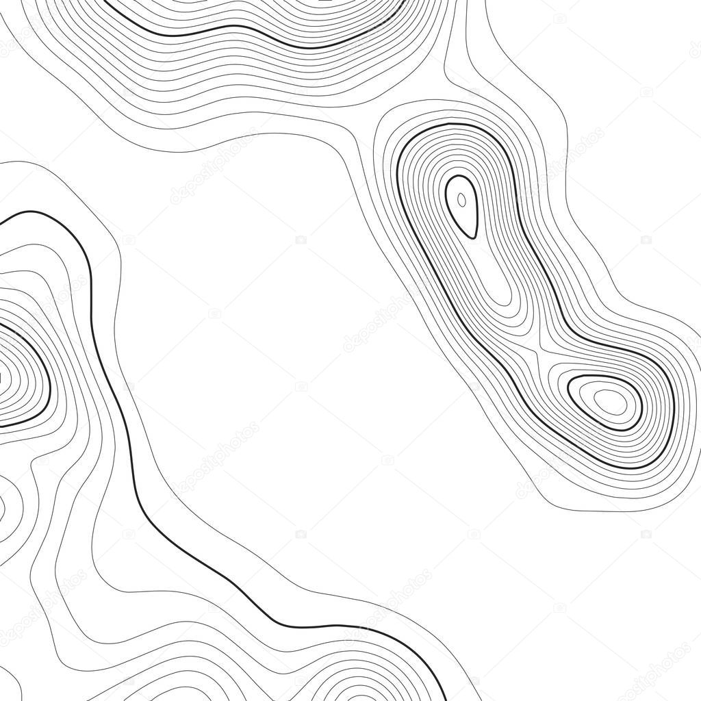 Topographic map background. Grid map. Contour. Vector illustration.