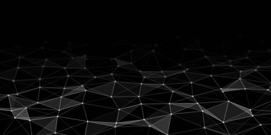Noktaları ve çizgileri birbirine bağlayan soyut teknoloji arka planı. Ağ konsepti. Veri teknolojisi.