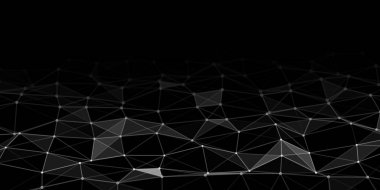 Noktaları ve çizgileri birbirine bağlayan soyut teknoloji arka planı. Ağ konsepti. Veri teknolojisi.