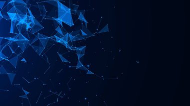 Soyut dijital arka plan. Pleksus etkisi. Ağ bağlantı yapısı. Bilim geçmişi. 3d render.