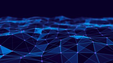 Soyut teknoloji arka planı. Ağ bağlantı yapısı. Bilim geçmişi. Büyük veri dijital arka plan. 3d render.