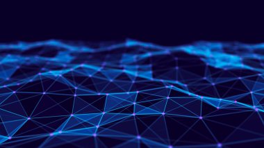 Soyut teknoloji arka planı. Ağ bağlantı yapısı. Bilim geçmişi. Büyük veri dijital arka plan. 3d render.