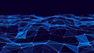 Soyut teknoloji arka planı. Ağ bağlantı yapısı. Bilim geçmişi. Büyük veri dijital arka plan. 3d render.