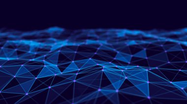 Soyut teknoloji arka planı. Ağ bağlantı yapısı. Bilim geçmişi. Büyük veri dijital arka plan. 3d render.