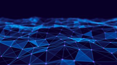 Soyut teknoloji arka planı. Ağ bağlantı yapısı. Bilim geçmişi. Büyük veri dijital arka plan. 3d render.