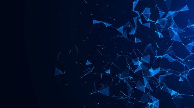 Soyut dijital arka plan. Pleksus etkisi. Ağ bağlantı yapısı. Bilim geçmişi. 3d render.