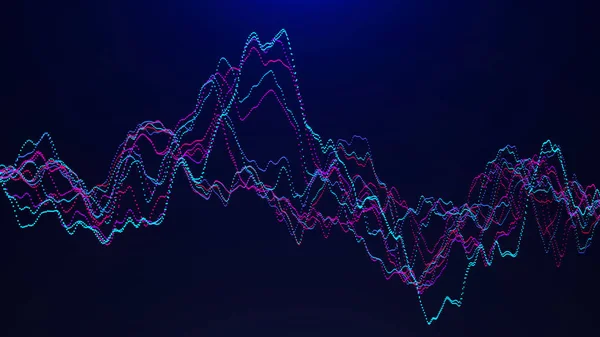 Abstract background with dynamic waves. Big data visualization. Sound wave element. Technology equalizer for music. — Stock Photo, Image