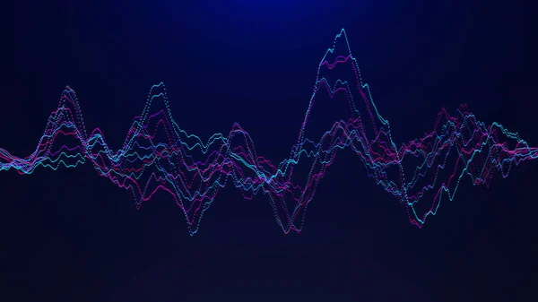 Fondo abstracto con ondas dinámicas. Visualización de macrodatos. Elemento de onda sonora. Ecualizador de tecnología para música . — Foto de Stock