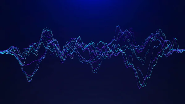 Abstracte achtergrond met dynamische golven. Visualisatie van Big data. Geluidsgolf element. Technologie equalizer voor muziek. — Stockfoto