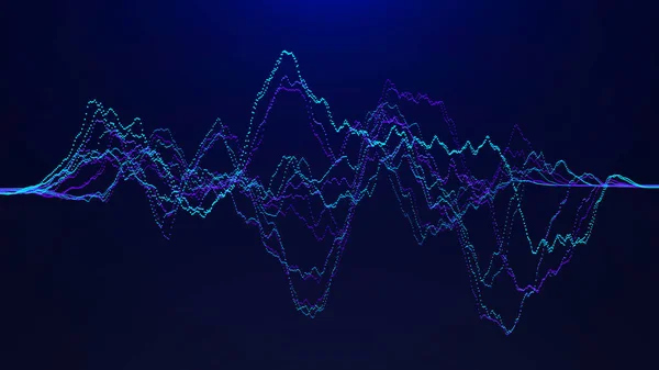 Abstracte achtergrond met dynamische golven. Visualisatie van Big data. Geluidsgolf element. Technologie equalizer voor muziek. — Stockfoto